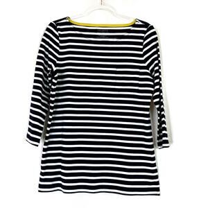 Talbots | Stretch Weekend Tee Navy White Stripe 3/4 Sleeve Cotton Womens Large